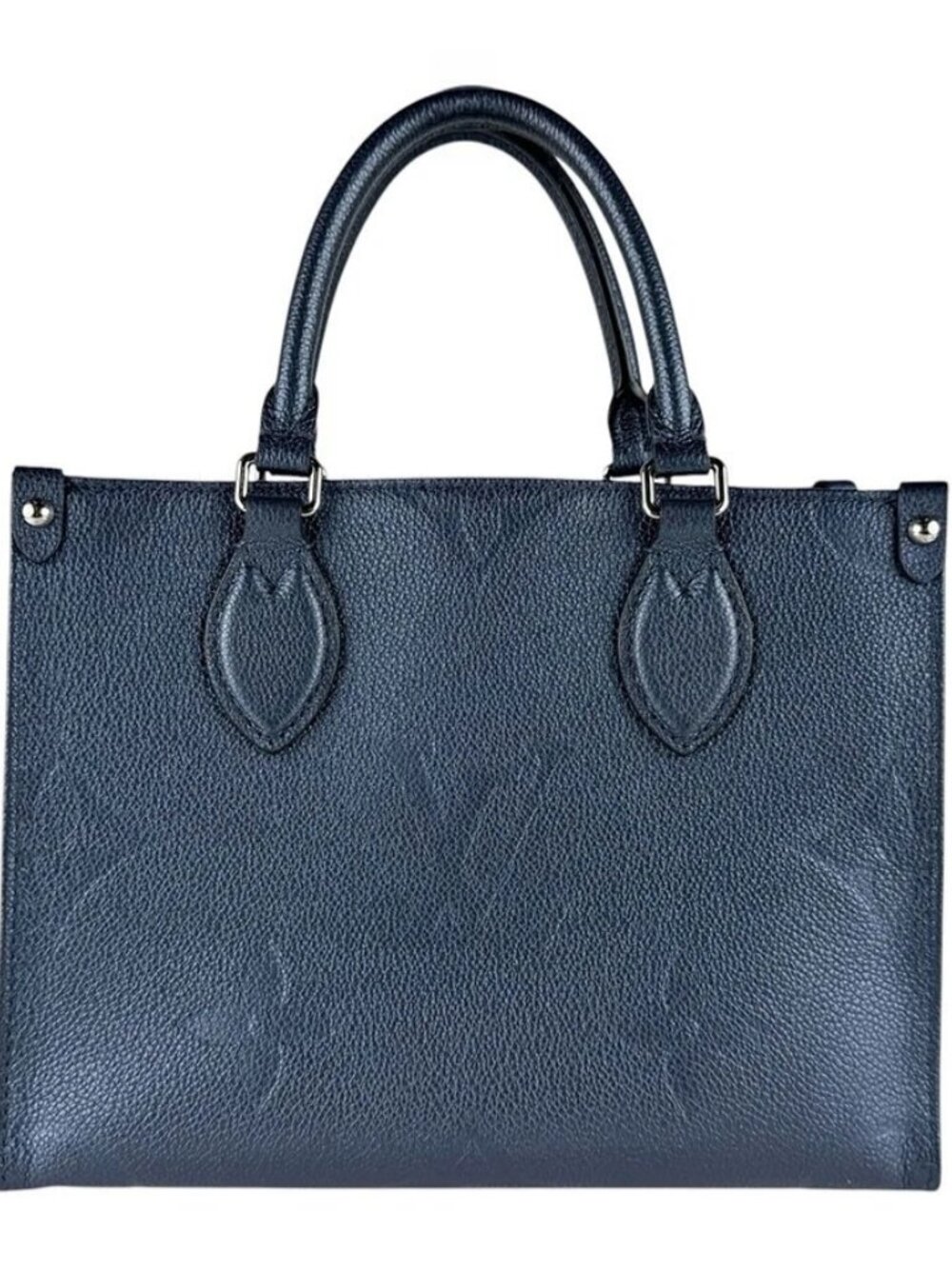 LOUIS VUITTON On The Go PM Handbag Shoulder Bag Metallic Blue